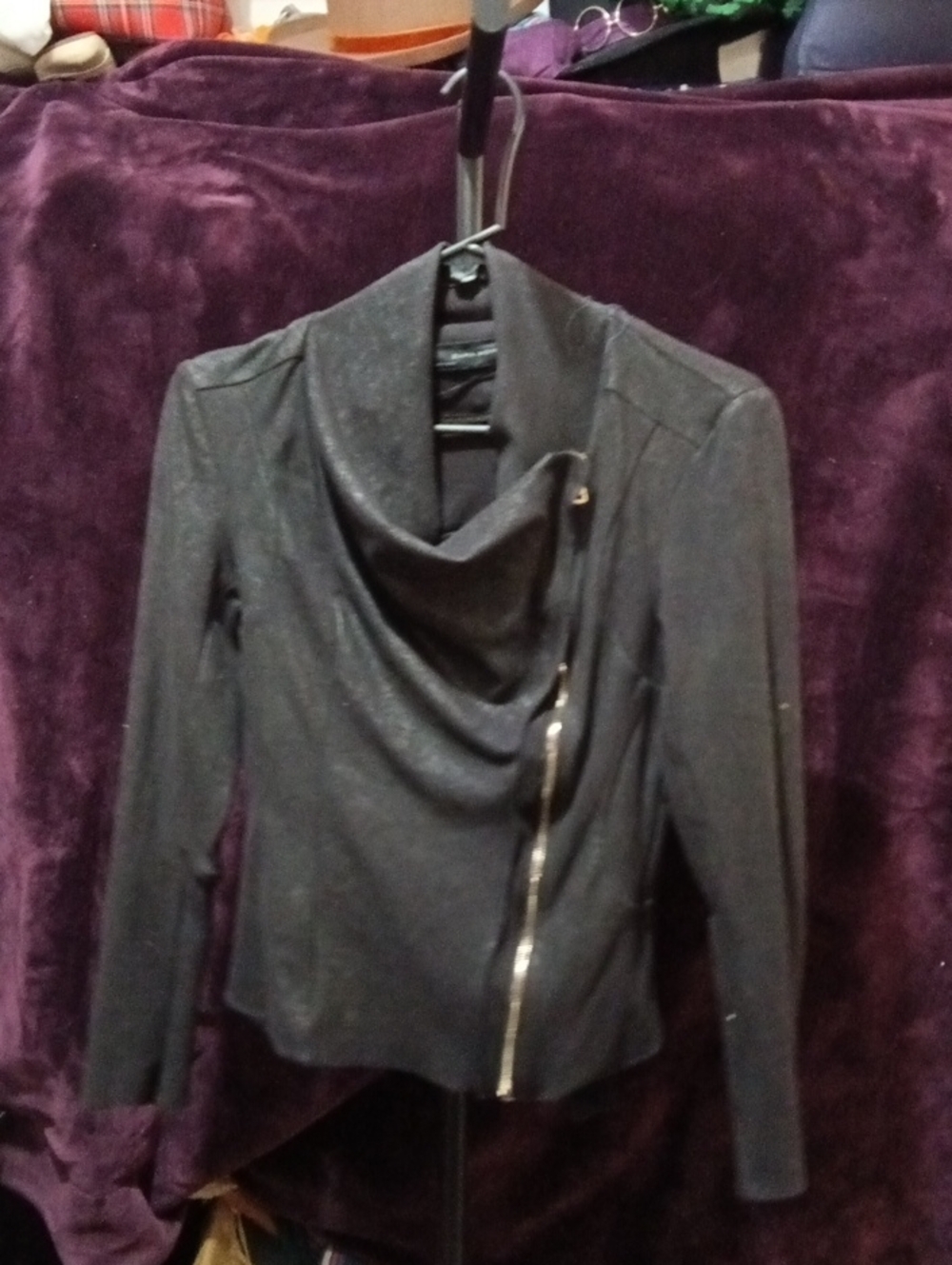 Women's Asymmetrical Zip Bomber Jacket - Black